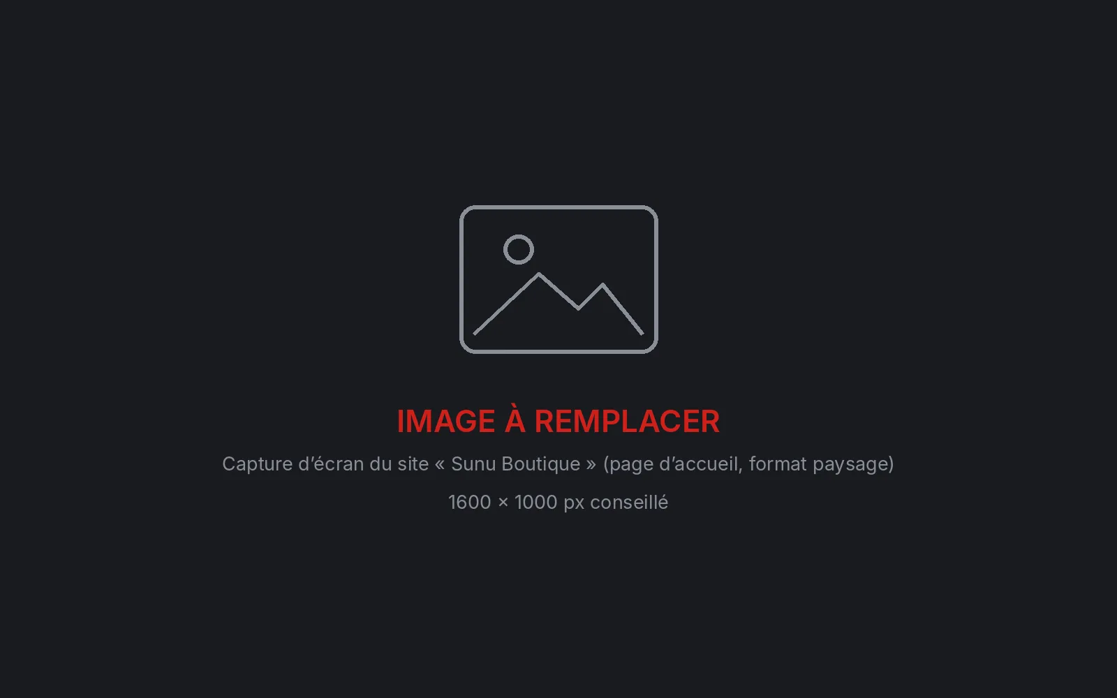 Image à remplacer : capture d’écran du site « Sunu Boutique » (page d’accueil, format paysage)