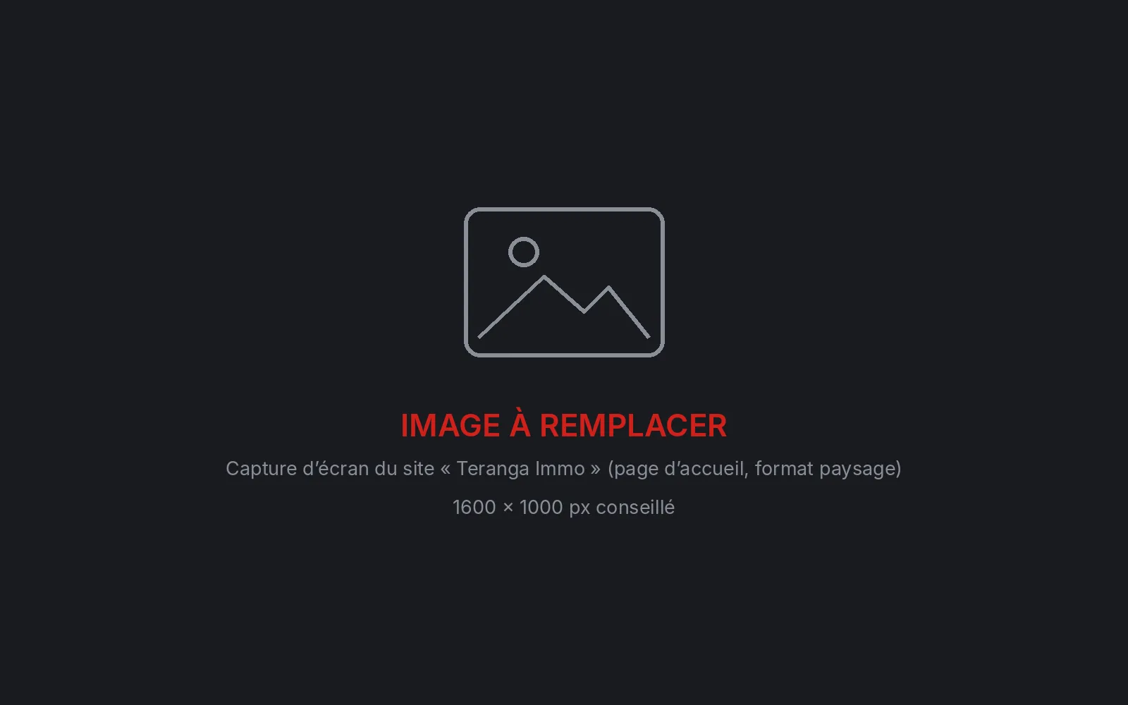 Image à remplacer : capture d’écran du site « Teranga Immo » (page d’accueil, format paysage)